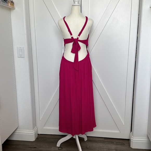 Lulus Pink midi open back dress tie back - Picture 2 of 2